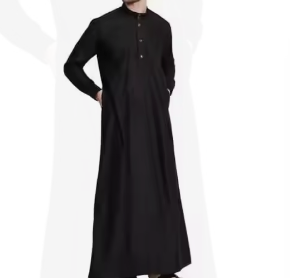 Pastel Mint Green Men Thobe Summer Style Saudi Jubba Long Sleeve Islamic Dress Arabic Kandura Robe Dishdasha For Men