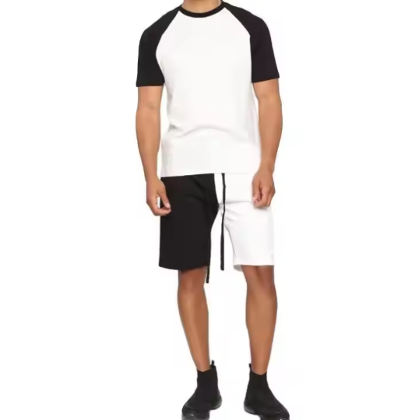 High Quality Spring Custom Logo Printed Cotton Mens Shorts and T Shirt Sets 2 Piece Jogger Set
