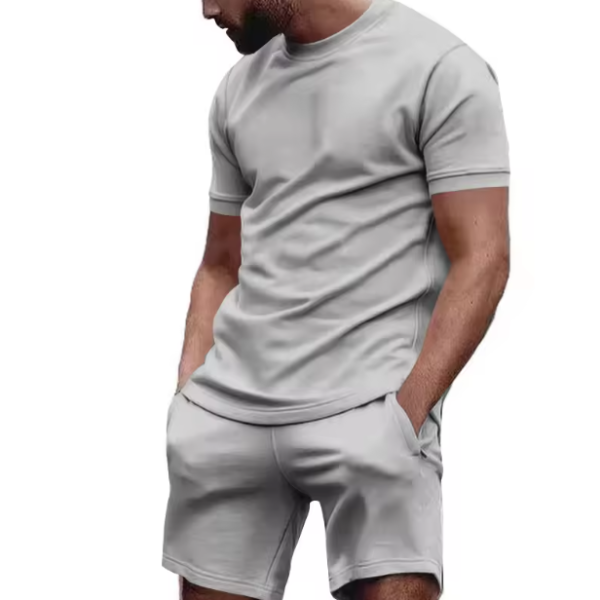 Customized Printed Cotton T Shirt Shorts 2 Piece Set Jogger Sets Sportswear T-Shirt Shorts and Shirts Men Short Set