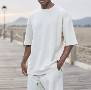Plus Size Summer 100% Cotton 2 Pieces Luxury Jogger Set Tracksuits Sweatsuit Custom Logo Biker T Shirt and Shorts Set Men