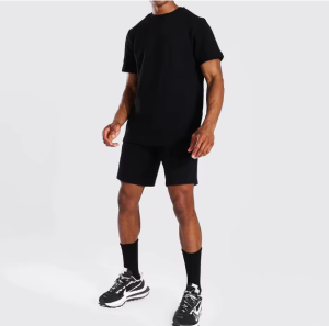 Custom Made Men's Summer Tracksuit Jogger Suits 100% Cotton Breathable T-Shirt and Shorts Set For Men Screen Puff Print T Shirts